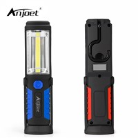 ANJOET Portable COB LED Flashlight Work Light Rechargeable 360 degree Stand Hanging Torch Lamp + built-in battery + USB Charging