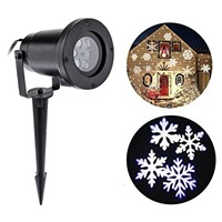 Christmas Projector Lamp Moving White Snowflake LED LandscapeLights Outdoor/Indoor Decor Spotlights Stage for Christmas