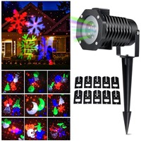 Outdoor Snowflake Lights, Waterproof LED Projection Lamp Auto Moving Spotlights with 10PCSSwitchable Pattern Cards for Christmas
