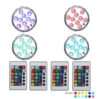 12* Good quality Waterproof Colorful Submersible 10 LED RGB Party Vase Light Remote Control underwater lamp swimming pool lights