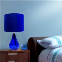 Mediterranean Sea Fashion Blue Crystal Glass Fabric Led E27 Table Lamp For Living Room Bedroom Bar Deco Lamps H 51cm 1765