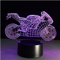 Dimmable Art Deco Crystal LED Lamps Children Bedroom Sleep Light 3d Motorcycle Table Lamp NightLight Touch Switch Bedroom Gift