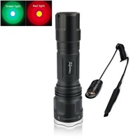 Uniquefire 1507 XRE Outdoor LED Flashlight Colorful Light 3 Mode Portable Lamp Torch(Green Light,Red Light)+Remote Pressure
