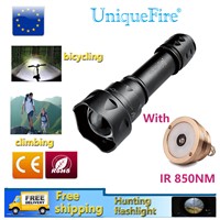 UniqueFire 1200LM Flashlight T20-XML Zoomable 5 Modes Rechargeable Lampe Torche+3 Modes Drop-in IR 850nm Led Pill