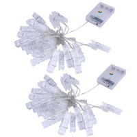 2.3M 20 LED Card Photo Clip String Lights Colorful Crystal Festival Party Wedding Fairy Lamp Home Decoration Night Lights