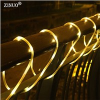 ZINUO 10M 100Leds Outdoor Garden Solar String Fairy Light Solar Christmas Garlands Copper Rope Tube String Light Fence Landscape
