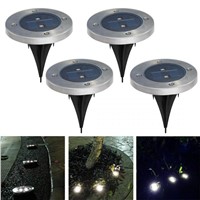 Pack of 4 Solar Ground Light for Garden Landscape Lighting, Pathway, Stairway