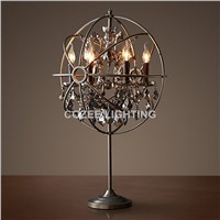 Vintage Crystal Table Lamp Classic Orb Desk Light LED Cristal Table Lighting for Home Hotel Restaurant Living and Dining Room