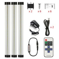 DMXY 3pcs/set smd 2835 IR remote control Dimmable Under Cabinet Light Kitchen Light LED bar light 3*0.3m*33LEDs Hard Rigid Bar