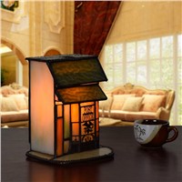 Creative Small House Tiffany Art Glass Led E14 Table Lamp For Living Room Bedroom Wedding Gifts Night Light Ac 80-265v 2259