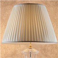 New European Modern Minimalist Elegant Crystal Glass Fabric Led E27 Table Lamp For Living Room Bedroom Bedside Deco Light 1867