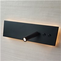 New Arrival Bedroom Luminares Main Light Integrated with Reading Light Matte Black White Horizontally or Vertically Mounted