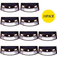 T-SUNRISE 10PCS PIR Motion Sensor LED Solar Light 8 LEDs Waterproof Sensor Light Bright Outdoor Lighting Path Corridor Wall Lamp