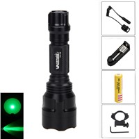 C8 Green /Red/White LED Tactical Flashlight Torch+Remote Pressure Switch+Light Mount Gun