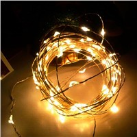 3AA Battery Operated LED String Lights Christmas Decoration Lamp 10M 100LEDs Silver Coated Copper Wires for Home, Garden, Flower