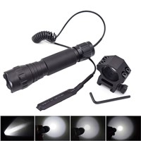 T6 LED Flashlight  2000 Lumens 5-mode LED Torch For Camping Hunting Lights + Remote pressure switch and  Flashlights Clip