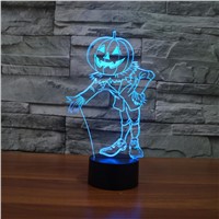 Pumpkin Man 3D Visual LED Lights Touch Atmosphere Lights Gift Lamp Nightlight Desk Lamps