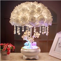 New roses wedding room decoration table lamp home decoration led lamp wedding decorations