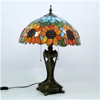 Tiffany stained glass sunflower table lamp European rural garden table lamp living room bedroom bedside lamp night light