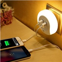Atmosphere Lamp Novelty Convenience For Bedroom Living Room Mobile Phone Charger 2 USB Port LED Night Light Sensor Light