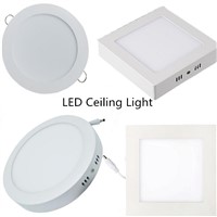 LED Ceiling Light Surface Mounted Spuare Round Panel Light 12W 18W 24W Recessed LED Down Light Spotlight Warm Cold White |201740