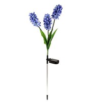 Solar Powered 3 Hyacinth Flower 9 LED Lamps Power Frugal Lights Ni-MH Battery Landscape for Outdoor Garden Decoration Purple