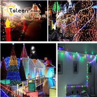 TSLEEN 10m 100 LED Solar Power String Light Waterproof Copper Wire Lamp For Outdoor Lighting Christmas Wedding Decoration Lights