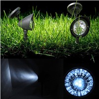 4-LED Solar Spotlight Lamp Outdoor Landscape Yard Garden Fence Lawn Stake Light