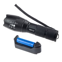 aluminum alloy high power CREE XML L2 led mini flashlight 18650 zoomable torch light 3xaaa torche lampe with battery charger