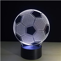 Seven Colors Changing Soccer Ball Light Football 3D Visual Led Night Light USB Novelty Table Lamps as Home Decor Besides Lampara