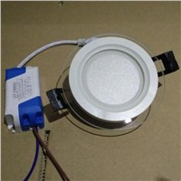 Aluminum Glass Round Led Downlights 3 emitting color changeable Led Panel Light AC85-265V Recessed LED Ceiling down lights