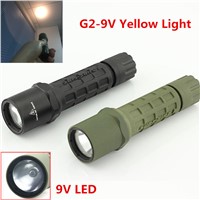 Yellow Light Tactical Torch 300lm LED Flashlight 16340 for G2 Xenon Light LED Torch