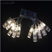 DC 6 Shining Hot Selling Drop Shipping   10 LED Clamp Hollow String Light Outdoor Christmas Party Pictures Decor Lamp