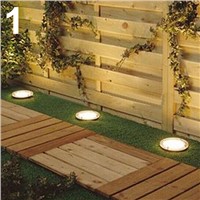 Outdoor Solar Power 3 LED Panel Landscape Floor Lamp Garden Waterproof Light