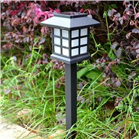 2pcs/lot Waterproof IP54 Outdoor LED Light Garden Security Lamp Solar Power Fence  Light Lamps Replaceable Solar Battery