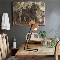 New Simple Table Lamp Industrial Desk Lamp With iron and Solid Wood for reading Style desk lighting Bedside lamp