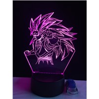 New Dragon Ball Super Saiyan Monkey Son Goku 3D Table Lamp Luminaria Led Night Lights lighting Mood illusion Lamp great gifts