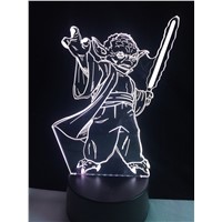 Star War Vader Figures 3D LED Master Yoda Jedi Leader kid boy gift Lighting  Man Boy&#39;s Home Decor Bedroom Table Lamp Night light