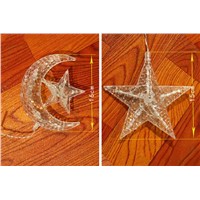 6M Droop 60cm&amp;amp;amp;80cm Twinkle Moon Star Curtain String Light 168LED Beads Light For Christmas Wedding Party  Decorations Waterproof