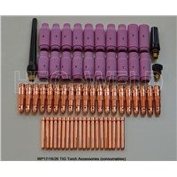 63pcs Tig welding Consumables KIT 17 &amp;amp;amp; 26 series air cooled torches and 18 series water cooled torches M327