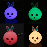 Rabbit Bunny Lights Luminous Toys Children  Baby Room Decoration Night Silicone Light Sleeping Lamp Best for Gifts