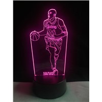 Hot Basketball Superstar 3D Sports Fans LED Night Light 7 Colorful Gradient Atmosphere Visual Lamp Kid Novelty illusion Lighting