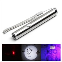 Mini Portable Aluminium Alloy LED UV&amp;Red Laser&amp;Lighting Flashlight Multifunctional LED Waterproof Powerful LED Flashlight Torch