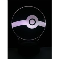 Pokemon Pokemon Go Poke Ball 3D night light LED Atmosphere Wedding Gifts bedroom Home Decor 7color change Gradient illusion Lamp