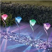 5pcs/lot Stainless LED Solar Power lawn light outdoor 100% solar power led solar Diamond Yard lighting for garden decorative