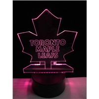 Newly Arrived Fashion NHL Ice Hockey Leafs LED Neon Light Sign 7colors changing Night Light Illusion Sports Fan Gifts Present