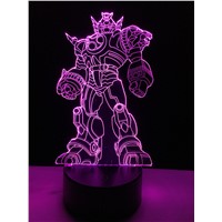 lamparas de mesa de mesa noche Children&amp;amp;#39;s 7 Colors Hero Luces Night Lights 3D LED Desk Lamp Bedside Lamps Home Party Decor Gift