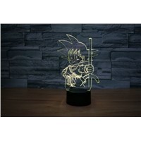 lamparas de mesa infantil Dragon Ball Super Son Goku Monkey LED 3D Table Night Light Lamp Home Decor  New Year Birthday gifts