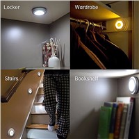 LumiParty 3PCS LED Motion Sensor Night Dry Battery Powered LED Night Light Motion Lamp with White Light for Emergency