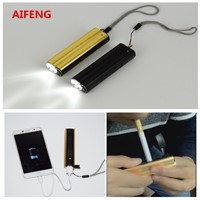 AIFENG Mini USB charging led multifunctional light a cigarette lighter flashlight USB phone charging mobile power supply